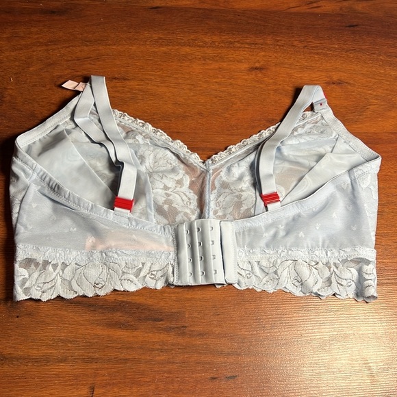 Victoria’s Secret baby blue Heart Bloom Lace Curvy Bralette size Curvy XL bra - Picture 8 of 10